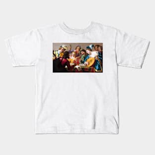 The Concert, Group of Musicians Rehearsing 1623 Gerrit van Honthorst Kids T-Shirt